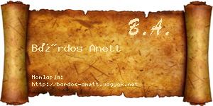 Bárdos Anett névjegykártya