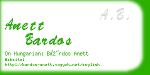 anett bardos business card